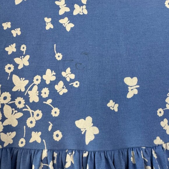 MINI BODEN Floral Butterfly Dress Girls 3-4 3T 4T Blue White Cotton Twirly Girl - Picture 5 of 8